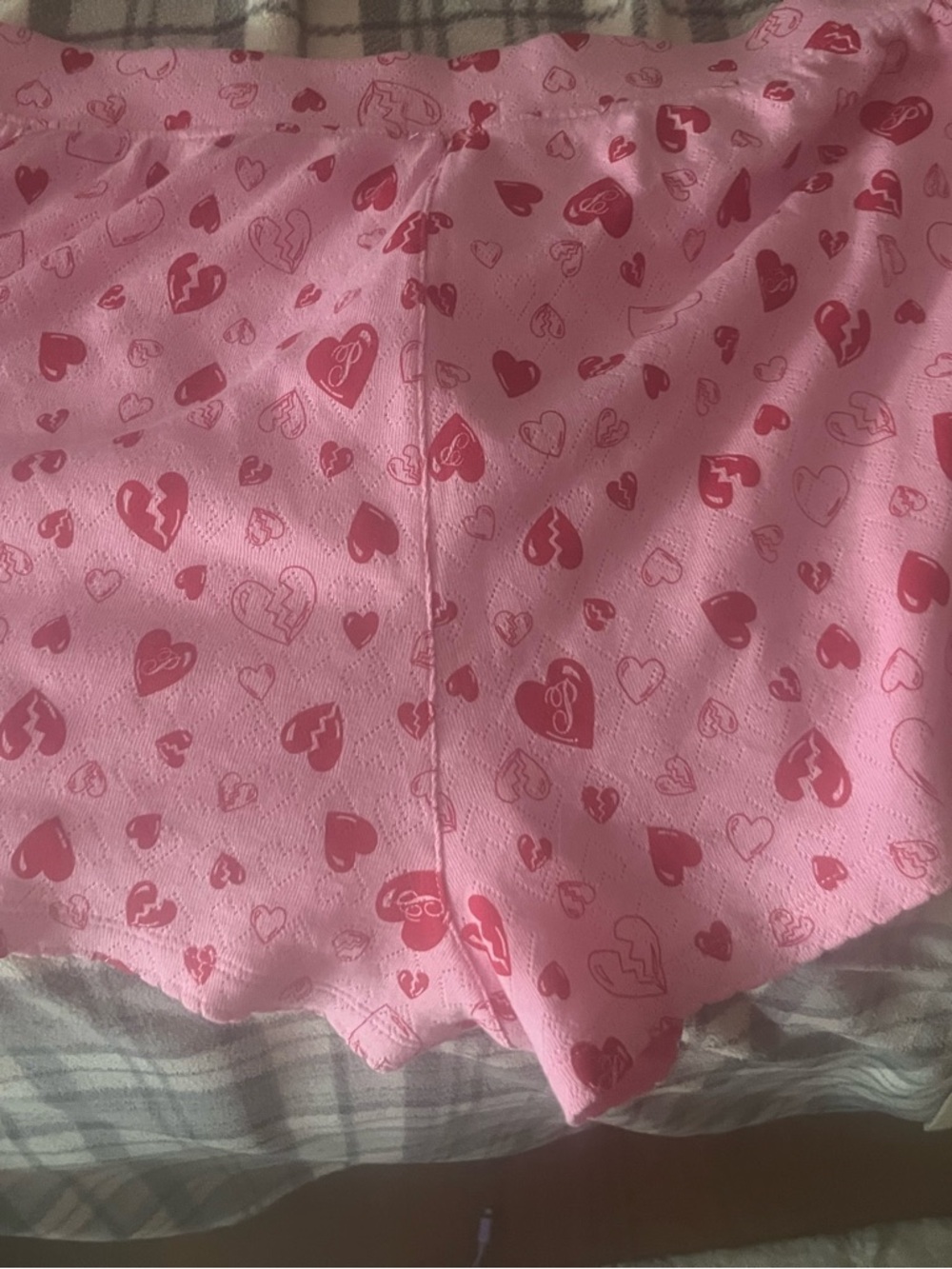 Victoria’s Secret Pink Heart Print Pointelle Lounge Shorts Large